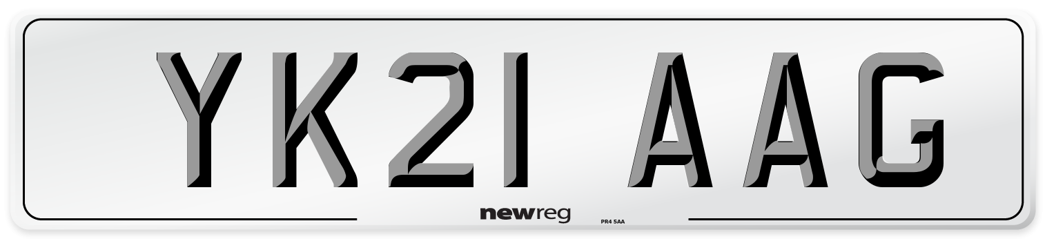 YK21 AAG Number Plate from New Reg